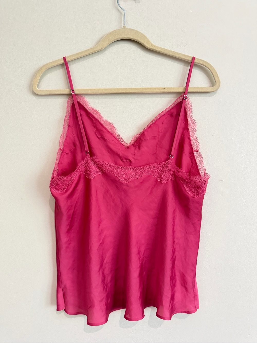 Victoria’s Secret Pink Lace-Trim Satin Cami Top Size Large - Picture 7 of 9